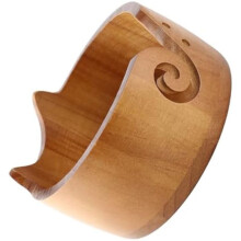 Charming Cat Shape Handmade Wooden Yarn Bowl Holder Dispenser for Crocheting Supplies Crochet Organizer Storage Solution