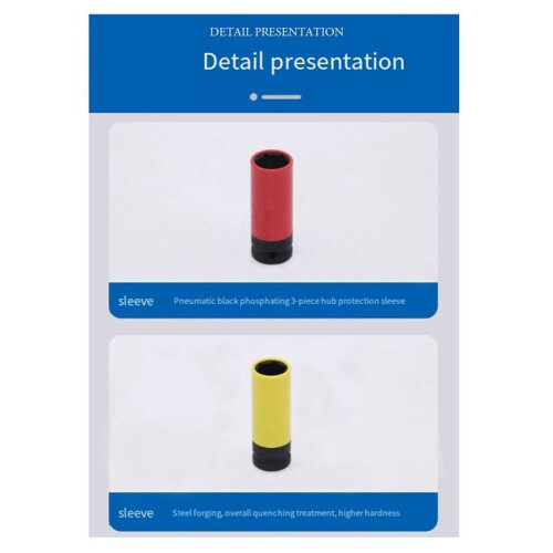 Drive Wheel Protector Impact Sleeve Set, Durables Plastic Sleeve, Colored Tire Auto Repair Tools Black 1