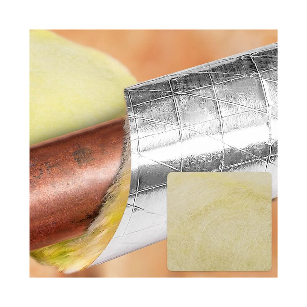 32.8 Ftx 3 In Foiled Back Fiberglass Pipe Insulation Wrap,Pipe Insulation Foam Wrap Tape Water Pipe Insulation Wrap 4714218303674