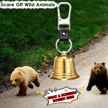 2Inch Loud Bear Bell with Emergency Whistle Solid Brass Bear Bells Carabiner for Survival, Biking, Fishing, Climbing