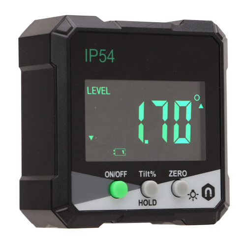Multi Function Digital Inclinometer With Magnetic Base, High Accuracy Angle Measuring Tool Quick Charge Waterproof Adjustable Height For Woodworking 1