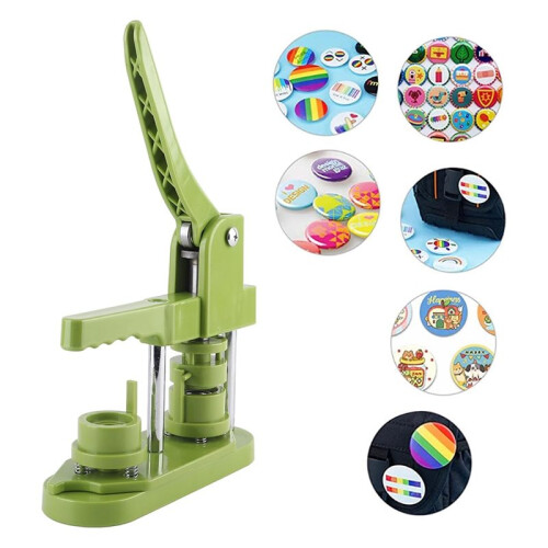 Button Maker Machine Kit with 100 Sets, DIY Badge Button Maker Press Machine Badge Punch Press Pin Set 2