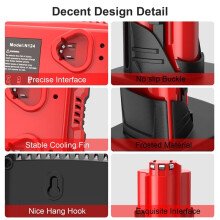 3Ax4-Port Fast Charger with USB/Type-C Port is Suitable for 12V M12 Lithium Ion Power Tool Battery EU Plug