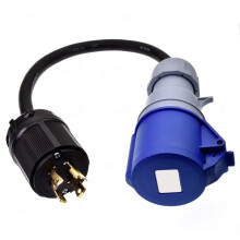 L14-30P Plug to 32A 2P+PE CEE Socket 3x6mm Rubber Wire Heavy Duty Industrial Power Cable for Generator