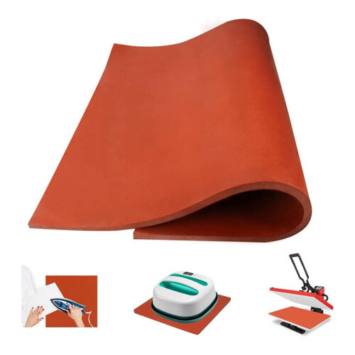 Tapete de Silicone para Prensa Térmica de 12 X 15 Polegadas Tapete de Silicone de Sublimação Mais Grosso de 0,3 Polegadas para Máquina de Prensa 1