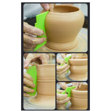 14 Pcs Pottery Art Plastic Scraper Cutter Multi-Spec DIY Ceramic Texture Auxiliary Clay Trimming Sculpture Shaping Tools