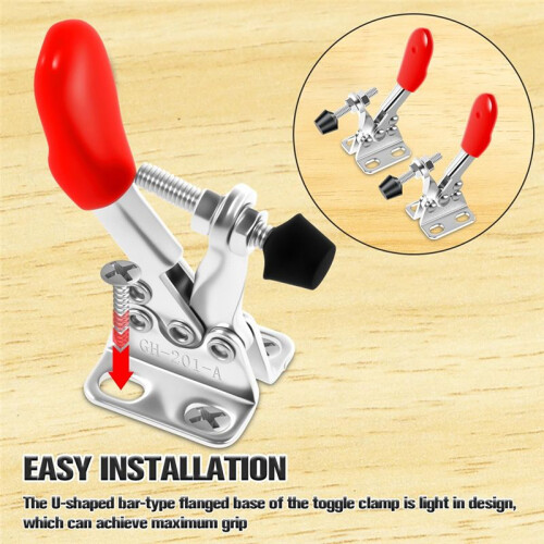8Pcs Toggle Clamp, Adjustable Quick Release Toggle  Hold Down Clamp, 60 Lbs Stainless Steel Horizontal Clamps 2