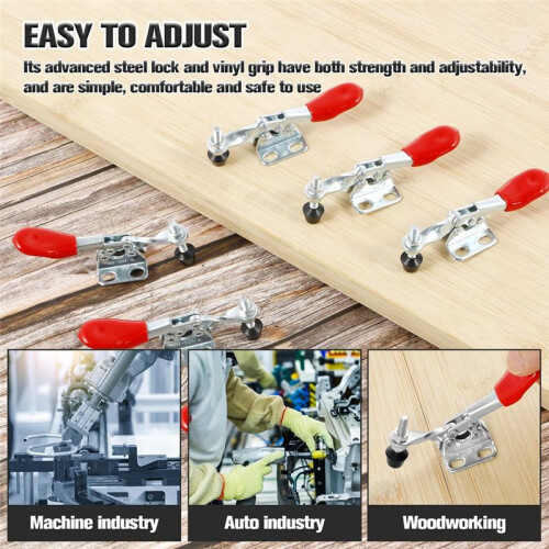 8Pcs Toggle Clamp, Adjustable Quick Release Toggle  Hold Down Clamp, 60 Lbs Stainless Steel Horizontal Clamps