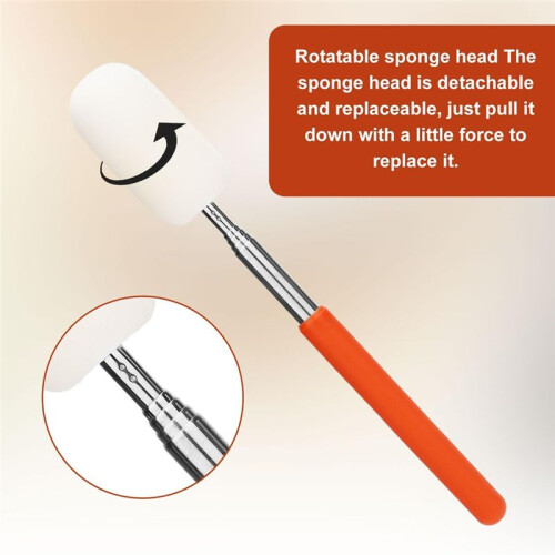 2pcs Telescoping Sponge Stick for Pottery, Retractable Ceramic Mud Tools Clay Sponge  A Stick with Handle 2