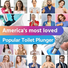 Toilet Plunger,Upgraded High Pressure Air Plunger with Barometer, Stainless Steel Drain for Clogged Toilet,Sink