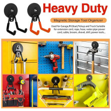 Starke Magnethaken, Robust, Gummiert, Keine Beschädigungen - Doppelhaken für Garage, Werkzeug, Garten und Werkstatt