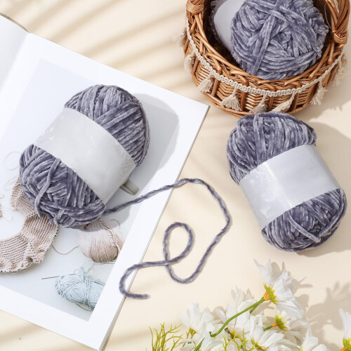 Chunky Blanket Garn Tykt Fluffy Soft100g + Rundt 2