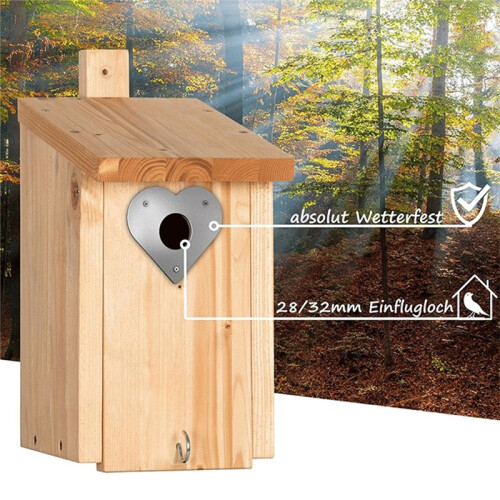 Häckspettskydd för Häckningsbox och Fågelhus - Extra Säkert Flyghålsskydd för Häckningsboxar (28 + 32 mm) 2