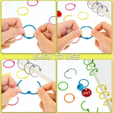 Colorful Loose Leaf Binder Rings Metal Book Rings Paper Rings for Index Cards Notebook Keychain Key Ring for Office Use