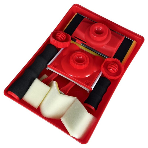 Paint Edger Tool Kit with 360 Rotation Handle, Wall and Ceiling Pad Painter, 7 Inch Paint Pad Set 1
