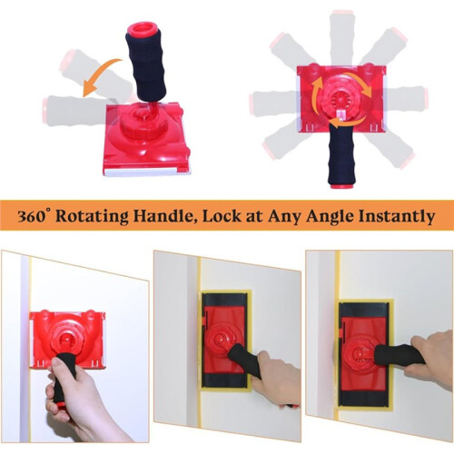 Paint Edger Tool Kit with 360 Rotation Handle, Wall and Ceiling Pad Painter, 7 Inch Paint Pad Set 2