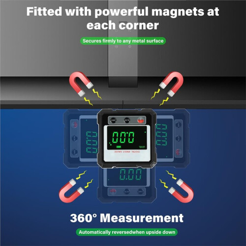 Digital Laser Level Rechargeable Angle Finder with 4-Side Magnetic Base, for Woodworking, Construction, and DIY 2