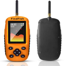 Portable Rechargeable Fish Finder Wireless Sonar Sensor Fishfinder Depth Locator, Bottom Contour, Color LCD Display