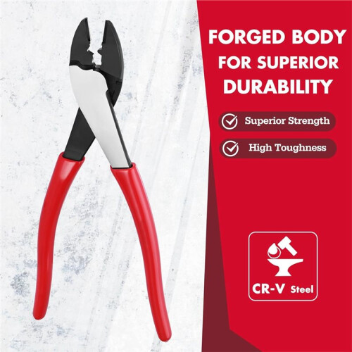 9.5" Wire Crimper/Cutter, Wire Crimping Tool with Thick Dip-Grip Handle, Crimper Tool Electrical for 10-22 AWG 1