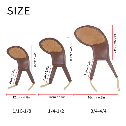 Violin Shoulder Rest Pad Sheepskin, Brown 1/2 1/4 1
