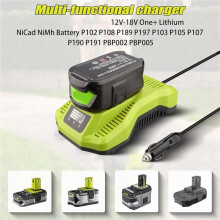 For  18V Lithium Battery Charger Portable Plug Car Auto Charger for P107 P102 P108 P161 P190 Battery