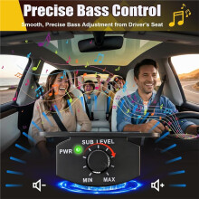 Universal BassControl Knob, 4 Pin BassVolume Knob with 11.48ft/ 3.5m Extension Cable, Fit Most Car Amplifiers