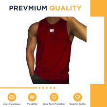 (Big red and white oblique rod, M) Men\'s Quick Dry Fitness Tank Top - Breathable Workout Shirt