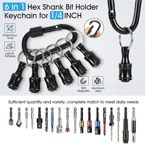 Bit Holder Drill Bit Extension Set,1/4" Hex Shank Aluminum Alloy Screwdriver Bits Holder Drill Bit Holder Tool Kit 2