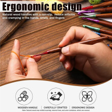 Crochet Hooks 5 PCS, 3mm-5mm Ergonomic Crochet Hook Set, Aluminum Crochet Hook with Wooden Handle