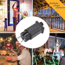 Dubbele EU-Stekker Voedingsadapter voor Kerstverlichting, 12V AC-Adapter IP44 voor Veelzijdige Binnen- en Buitenverlichting