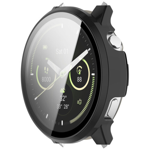 Capa Protetora Compatível com Garmin Venu 4 (45mm) PC+Película Temperada Integrada - Preto 2