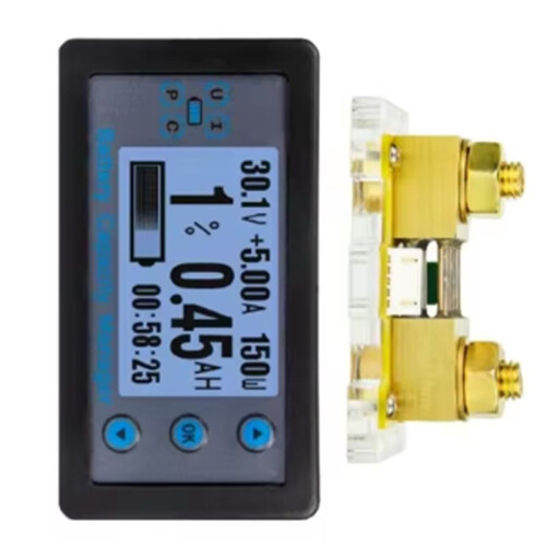 Meter 100A Ammeter Voltmeter Wattmeter Digital Multimeter 8-120V Battery Tester with Shunt 2