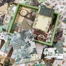Kit de Materiais para Scrapbooking, Kit de Scrapbook com Estética Vintage para Confecção de Cartões, Materiais para Diários DIY com Flores e