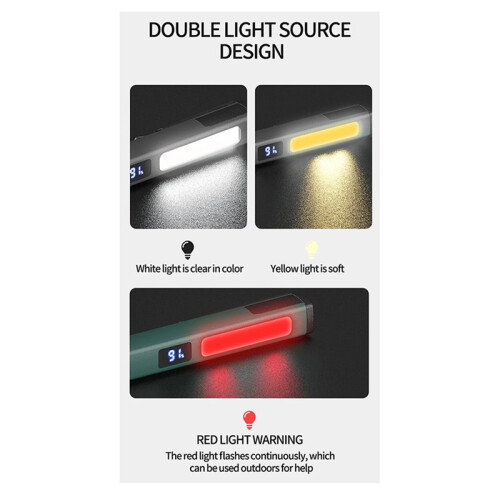 Rechargeable COB LED Pen Flashlight with Magnet for Outdoor and Work  Cob Light Magnets 1