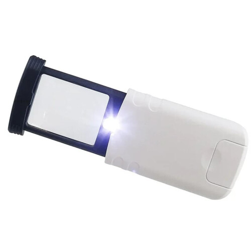 Portable 4X Magnifier with LED Lights Foldable Pocket Microscope for Detailed Viewing 2