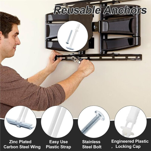 Kit com 14 Buchas de Alta Resistência para Drywall, para Montagem de TV, 3/16 Polegadas -24, com Parafusos Inclusos. 1