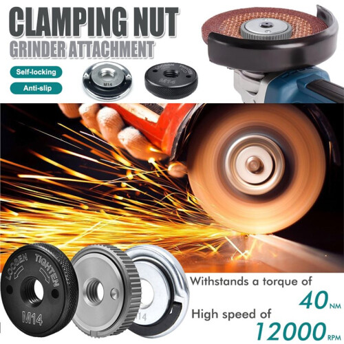Angle Grinder M14/10Thread Inner Outer Flange Nut Set Quick Release Locking Nut for     M10 1