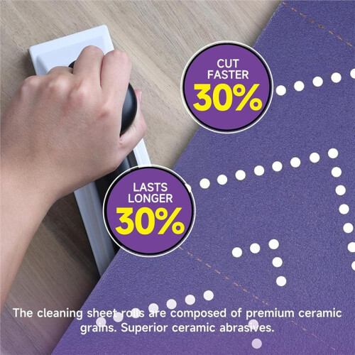 Ceramic 80 Grit Sandpaper Roll, 2-3/4" X 13 Yard, Hook & Loop Multi-Hole Continuous Roll 1