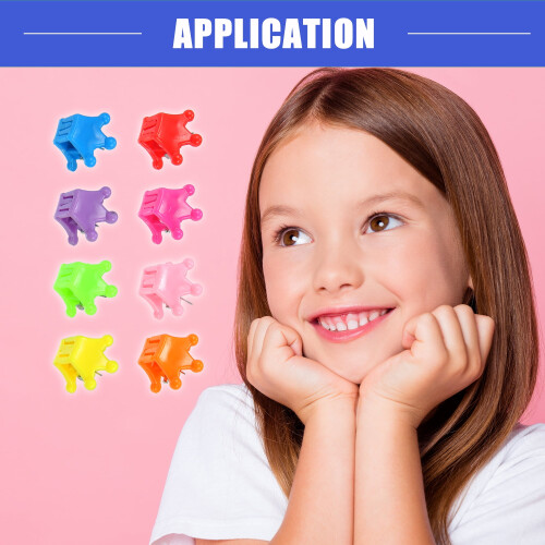 Mini pinces à cheveux motif couronne multicolores 1