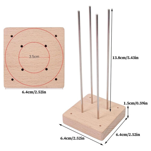 Monkey Fist Knot Tying Jig - Wooden Base DIY  Tool for Rope Projects, Keychains, and Decor 1
