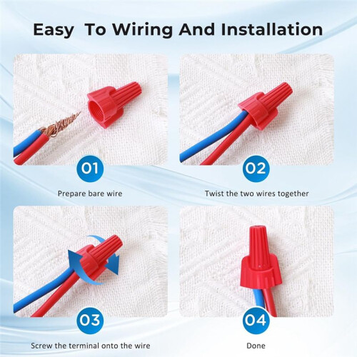 600PCS Red Wire Connectors Nuts, Winged Electrical Wire End Connectors Caps, Twist- Easy Screw  Type Connectors 2