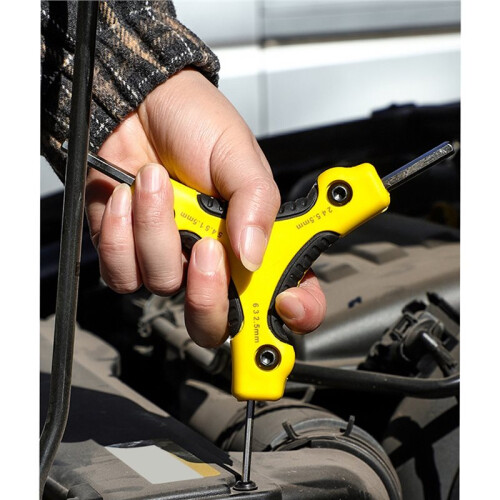 Foldable Triangular Inner Hexagon Wrench Set 9 in 1 Combination Universal Wrench 1.5/2/2.5/3/4/4.5/5/5.5/6mm Wrench Tool 1