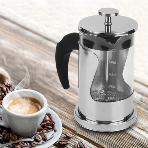 Εύχρηστη καφετιέρα French Press, ανθεκτικό στη θερμότητα γυαλί, φίλτρο από ανοξείδωτο 2