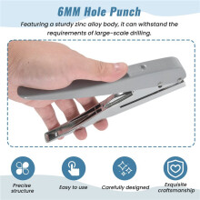 Heavy Duty Single Hole Punch,Hole Puncher 25 Sheets Capacity Paper Punch for Paper ID PVC Cards Scrapbook 8MM