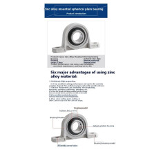Pillow Block Bearing Zinc Alloy Metal 20mm Inner Diameter Bearing Housing 5 Pcs for Industrial Equipment