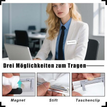 Naamplaatjes met Magneet, Verpakking van 20 Magnetische Aluminium Naamplaatjes met Dubbele Magneet voor Werk, Tentoonstellingen, Restaurants