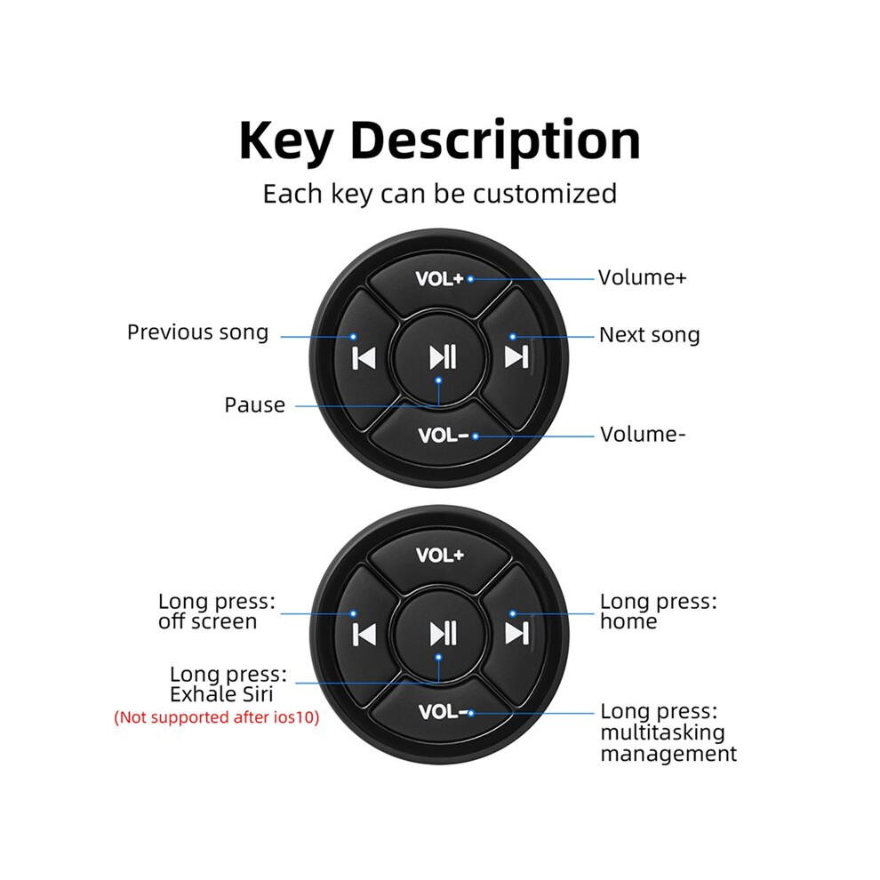 Wireless Media -Compatible Button Remote Controller Car Steering Wheel Mp3 Music For Ios Android Tablet 4713645704214