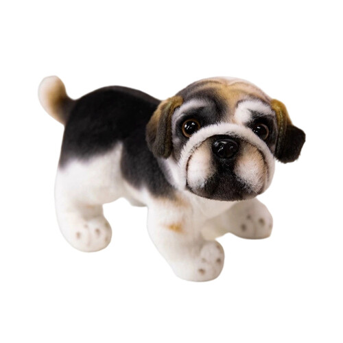 Lebensechtes Mops-Plüschtier, weicher Stoffhund, 22 cm 1