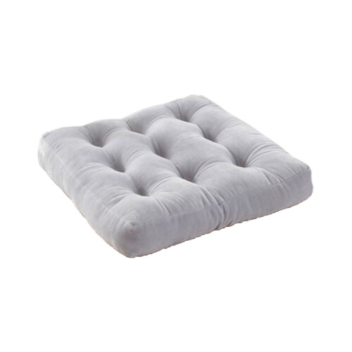 Almofada externa cinza de 38x38 cm para cadeira de pátio. 1