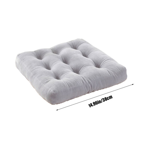 Almofada externa cinza de 38x38 cm para cadeira de pátio. 2